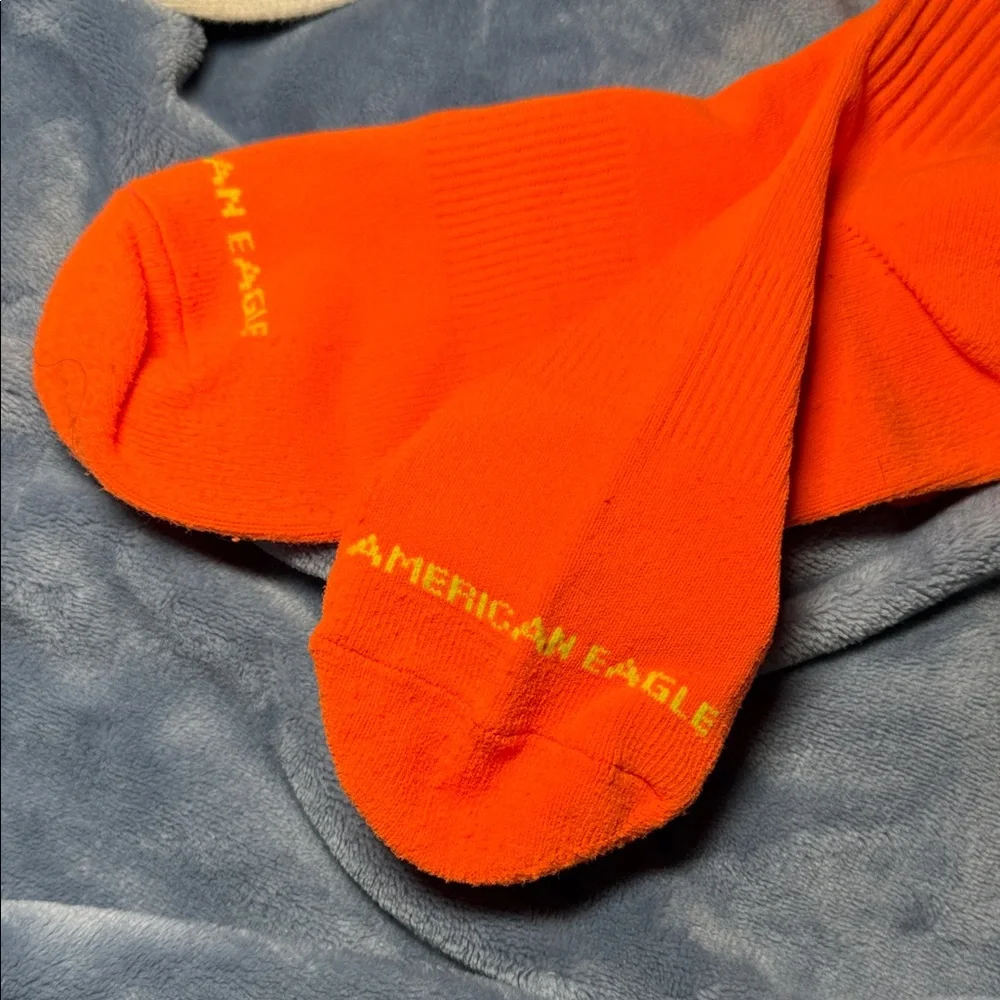 American Eagle Outfitters Orange and Cream Athletic Socks